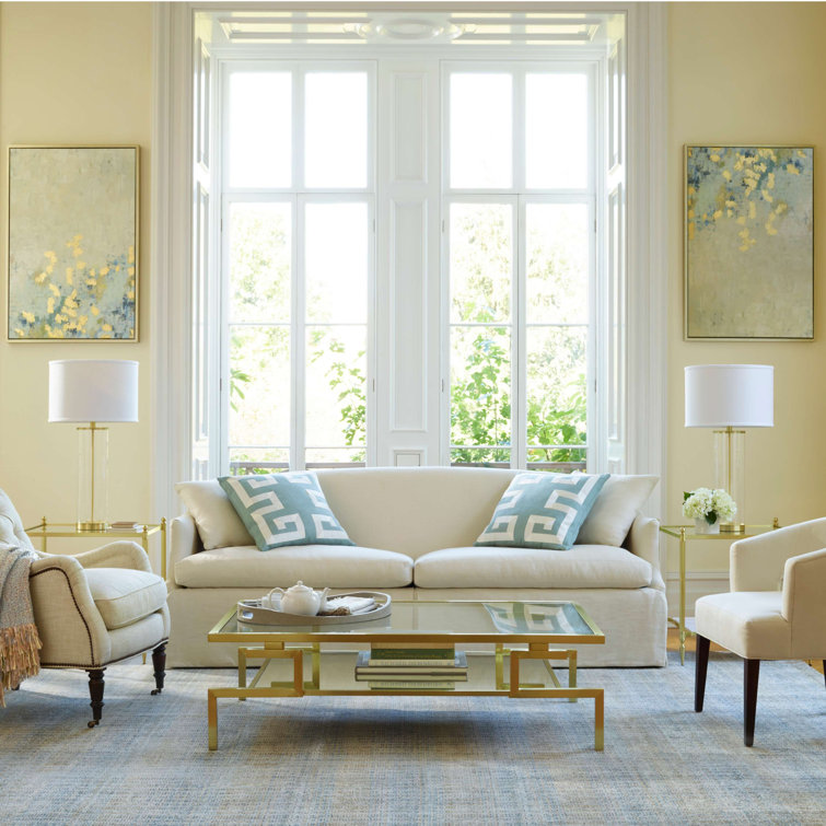 Dash and Albert Rugs Geneva Flatweave Striped Area Rug in Pale Blue/Cream Perigold